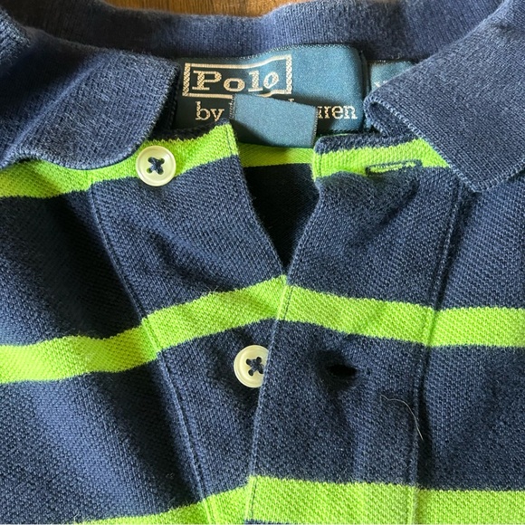 Polo Ralph Lauren’s | men’s blue and green striped polo shirt collared XL - Picture 6 of 15